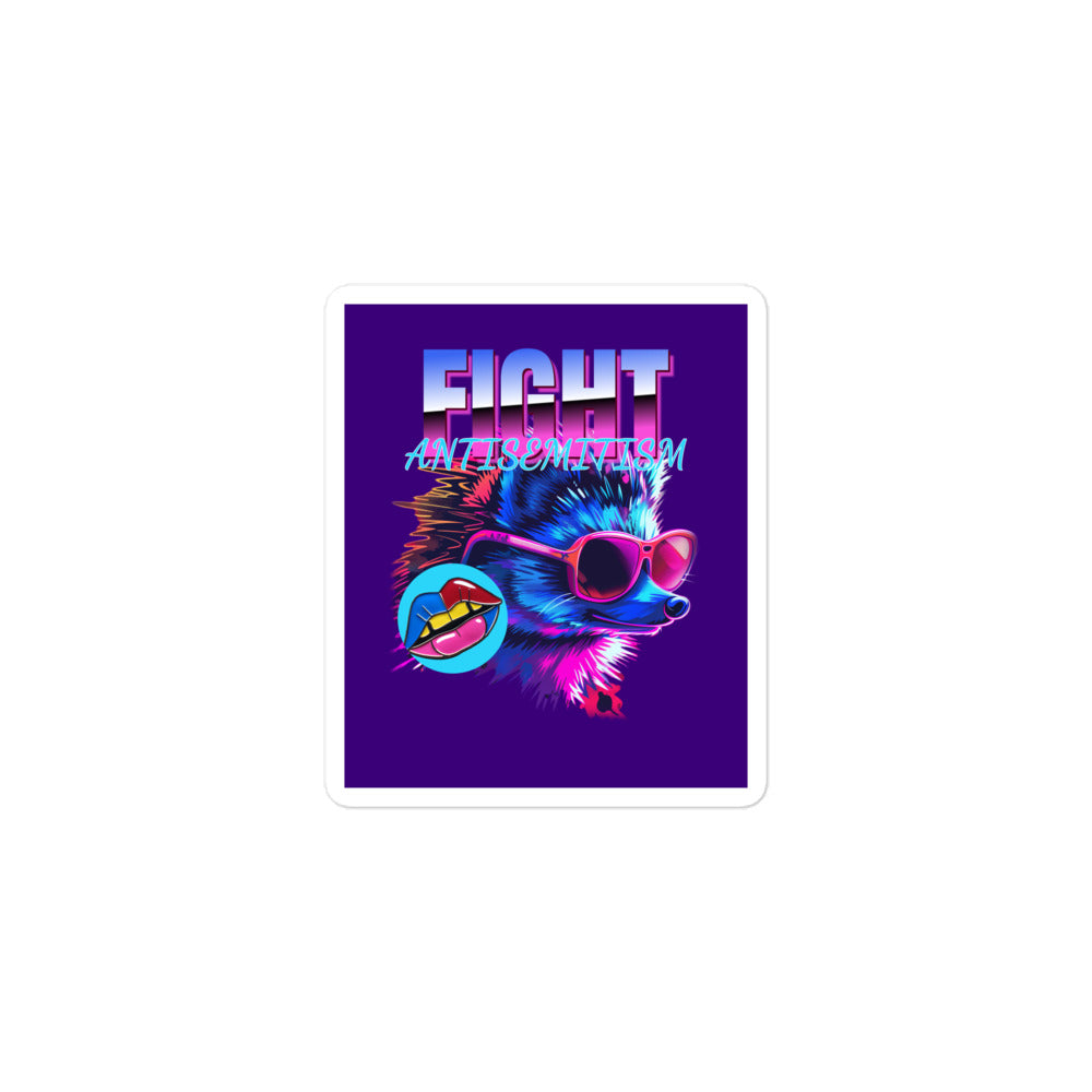 Retro Neon Animal | Fight Antisemitism | Kiss Cut Sticker Jouparty