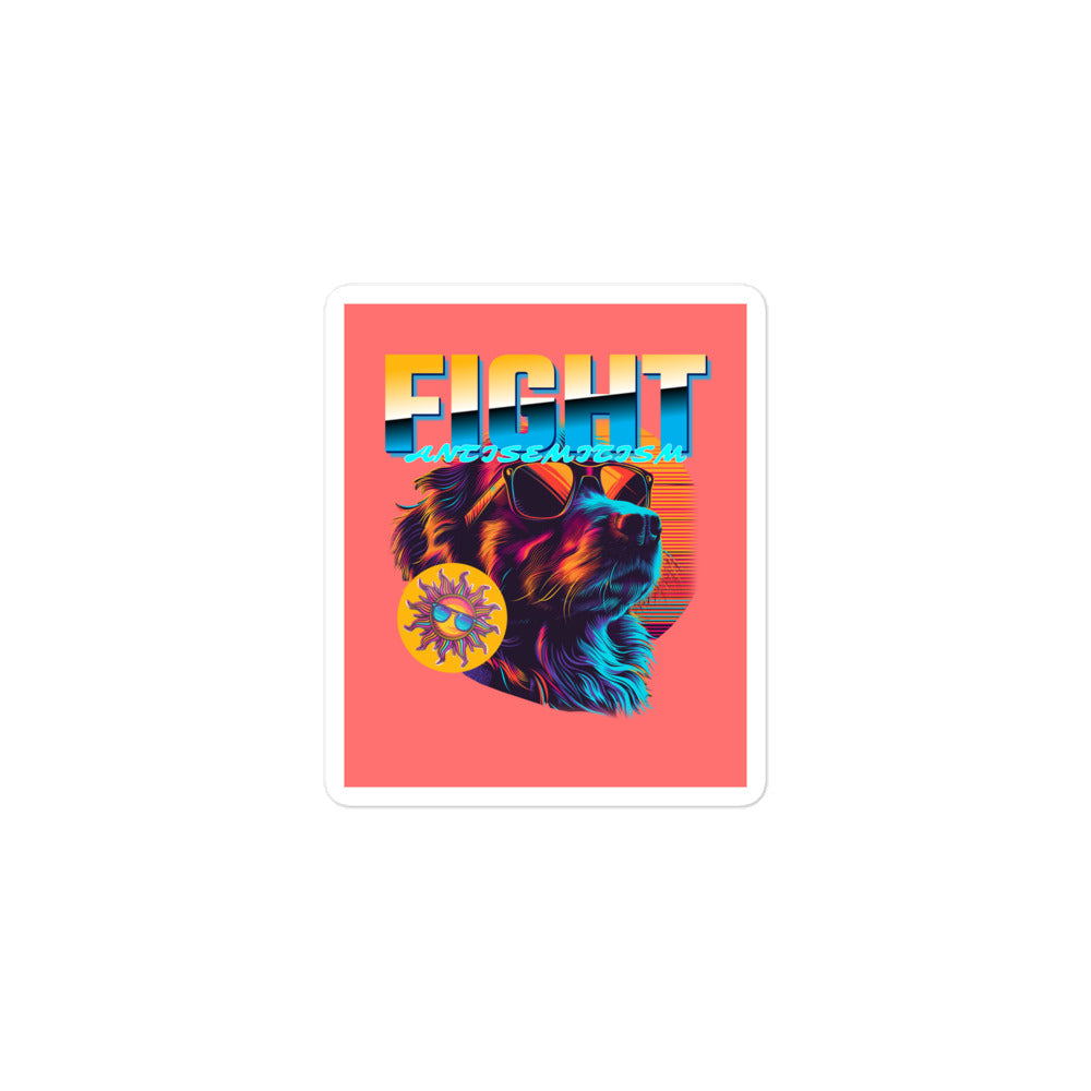 Retro Neon Animal | Fight Antisemitism | Kiss Cut Sticker Jouparty