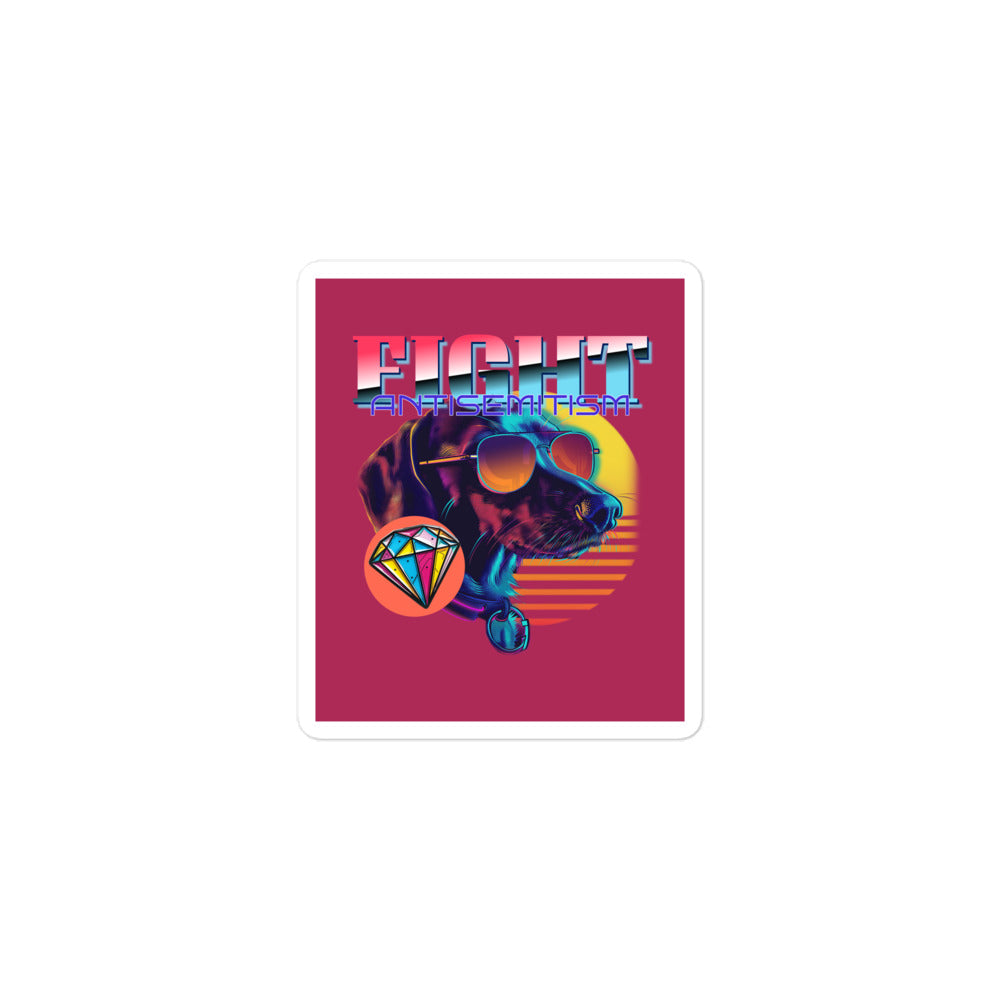 Retro Neon Animal | Fight Antisemitism | Kiss Cut Sticker Jouparty