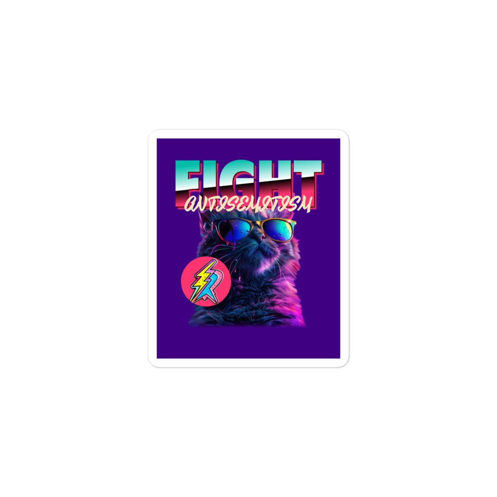 Retro Neon Animal | Fight Antisemitism | Kiss Cut Sticker Jouparty