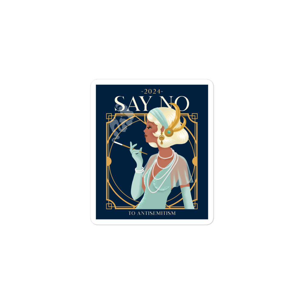 Art Deco Love Story | No Antisemitism | Kiss Cut Sticker
