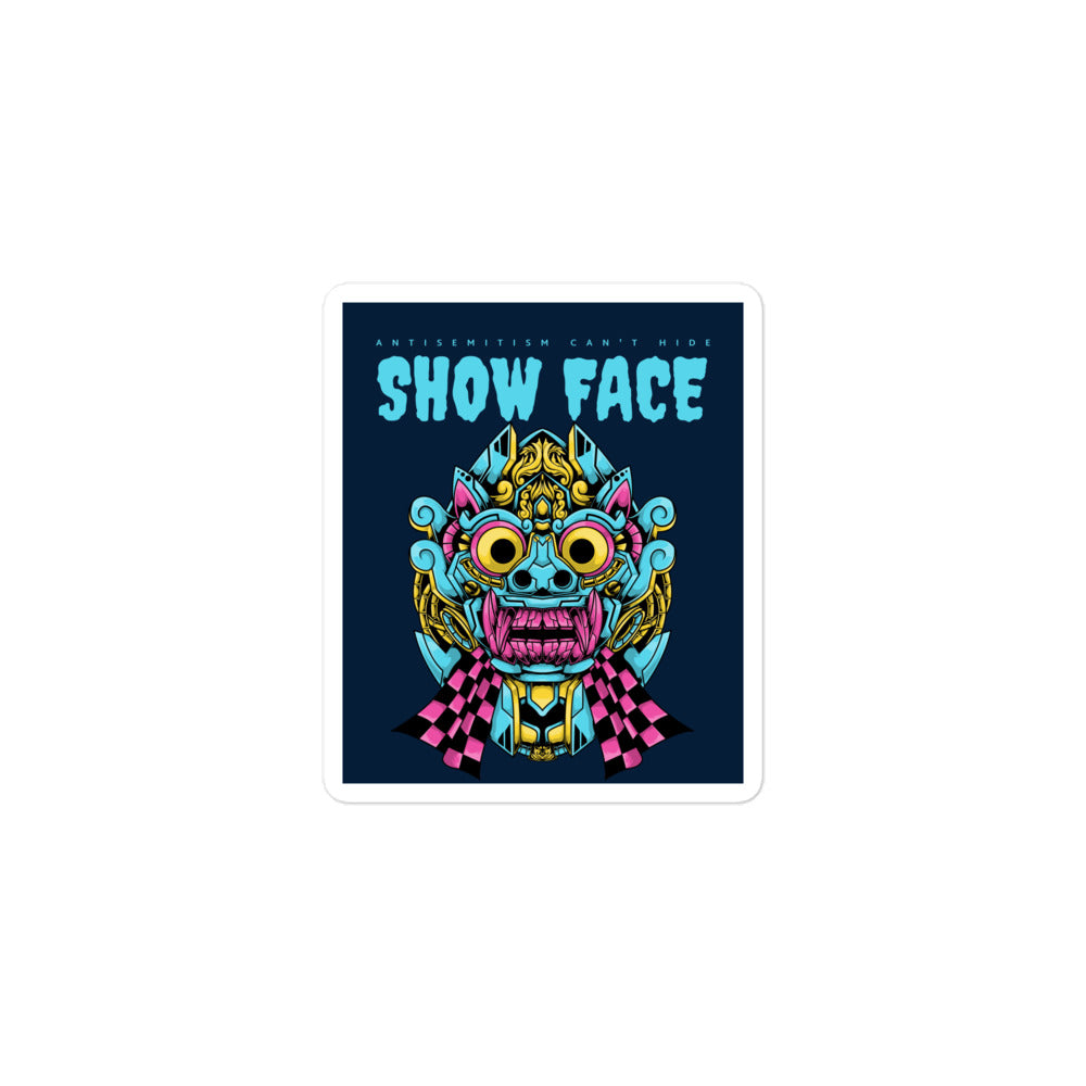Show Face | Antisemitism Can't Hide | Kiss Cut Sticker Jouparty
