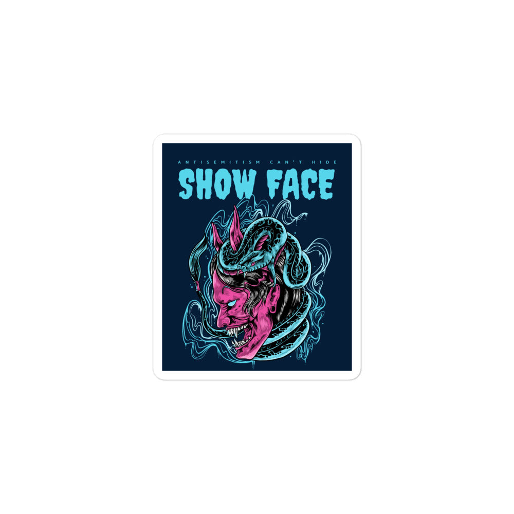 Show Face | Antisemitism Can't Hide | Kiss Cut Sticker Jouparty