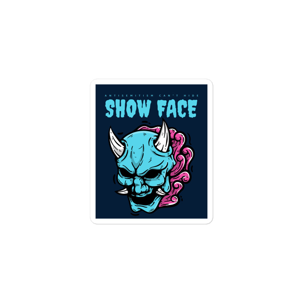 Show Face | Antisemitism Can't Hide | Kiss Cut Sticker Jouparty