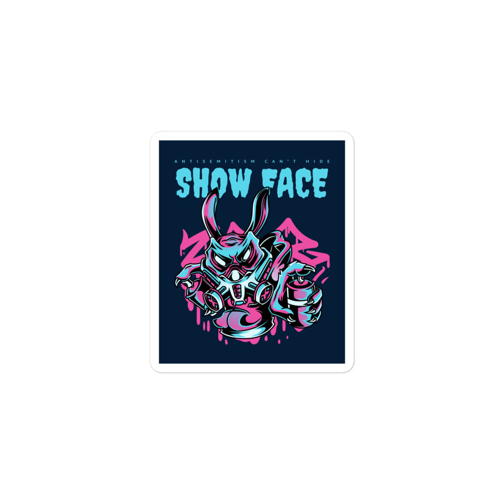Show Face | Antisemitism Can't Hide | Kiss Cut Sticker Jouparty
