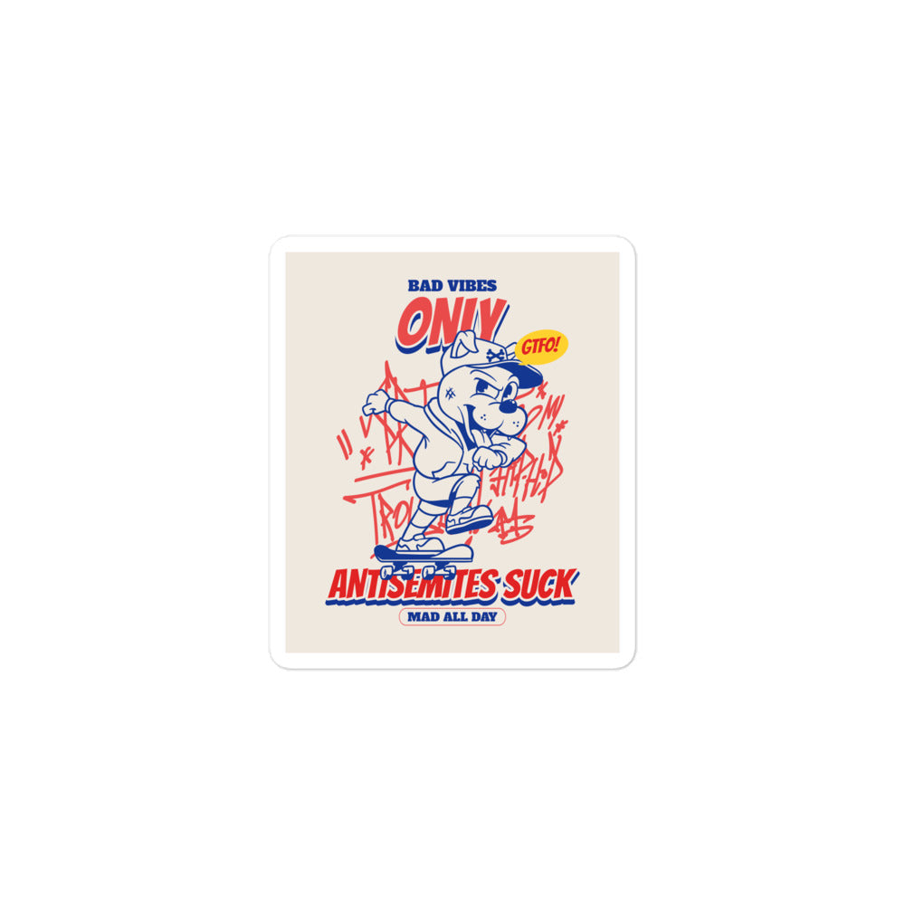 Streetart Graffiti Cartoon | Antisemitism | Kiss Cut Sticker Jouparty