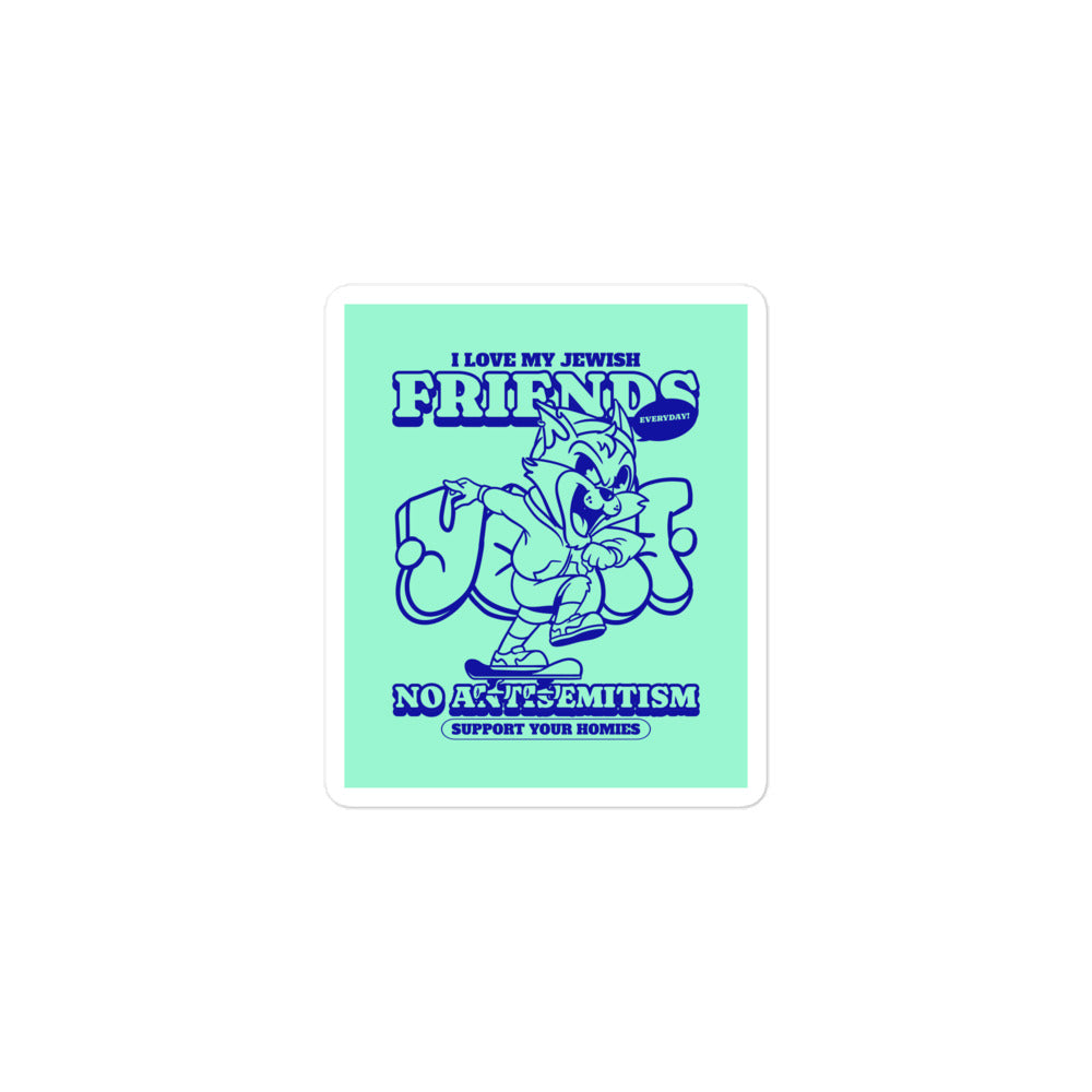 Streetart Graffiti Cartoon | Antisemitism | Kiss Cut Sticker Jouparty