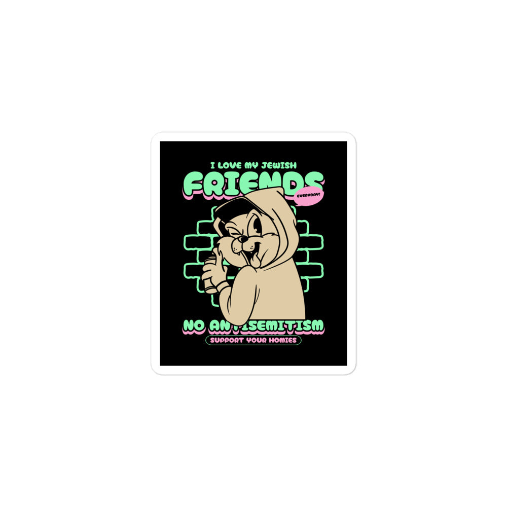 Streetart Graffiti Cartoon | Antisemitism | Kiss Cut Sticker Jouparty