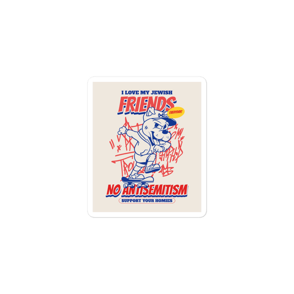 Streetart Graffiti Cartoon | Antisemitism | Kiss Cut Sticker Jouparty