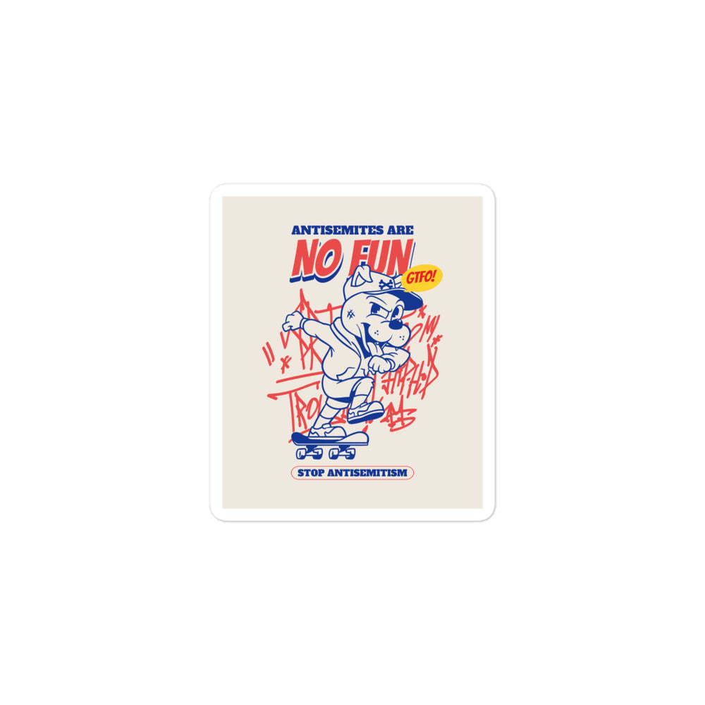 Streetart Graffiti Cartoon | Antisemitism | Kiss Cut Sticker Jouparty