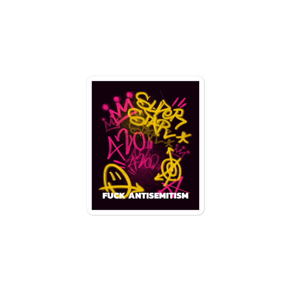 Fuck Antisemitism Graffiti | Kiss Cut Sticker Jouparty