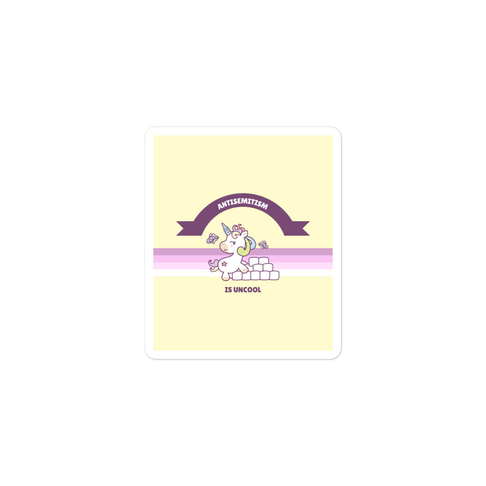 Unicorn Antisemitism Is Uncool | Kiss Cut Sticker Jouparty