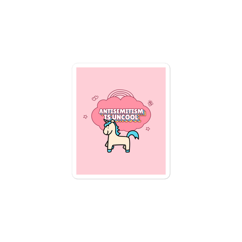 Unicorn Antisemitism Is Uncool | Kiss Cut Sticker Jouparty