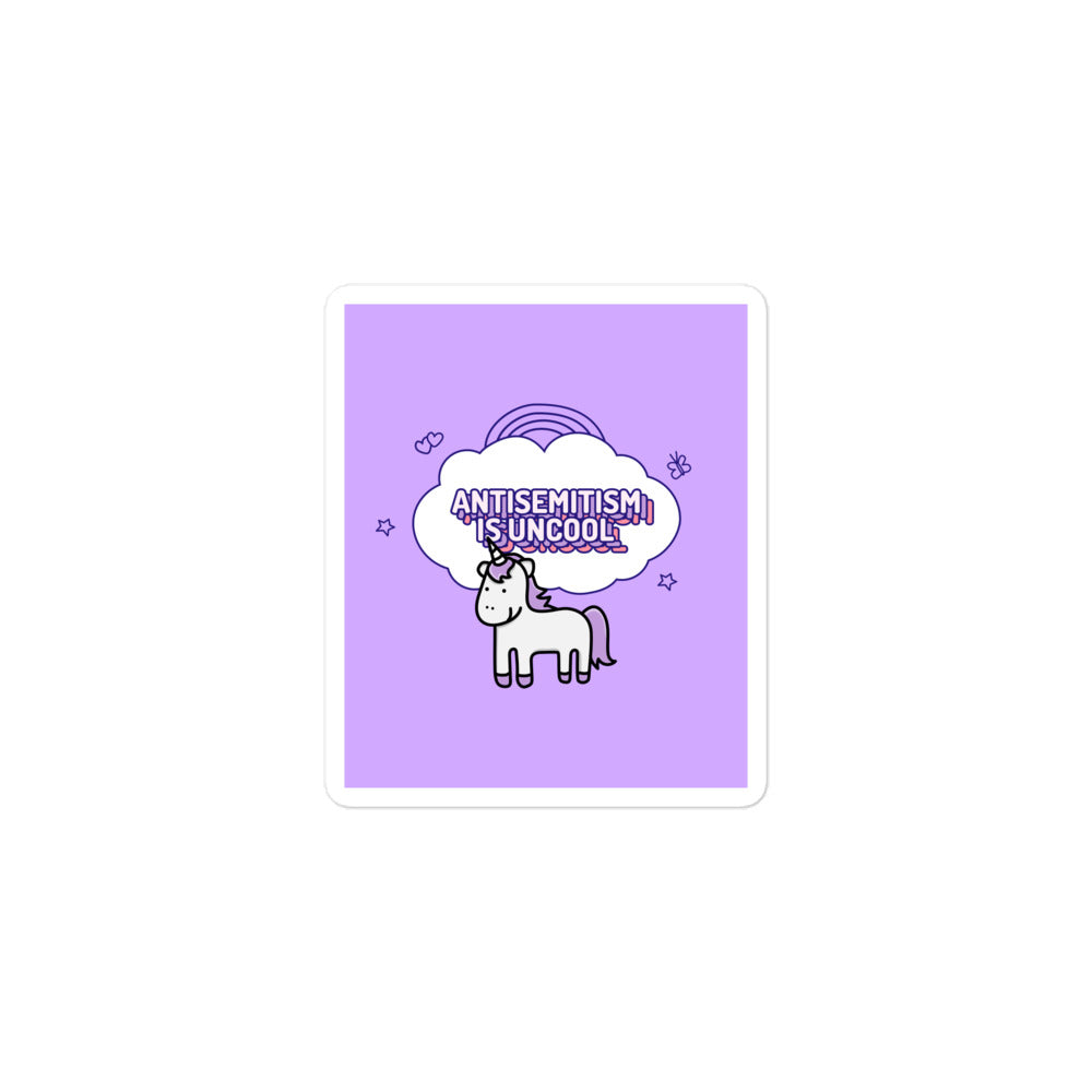 Unicorn Antisemitism Is Uncool | Kiss Cut Sticker Jouparty
