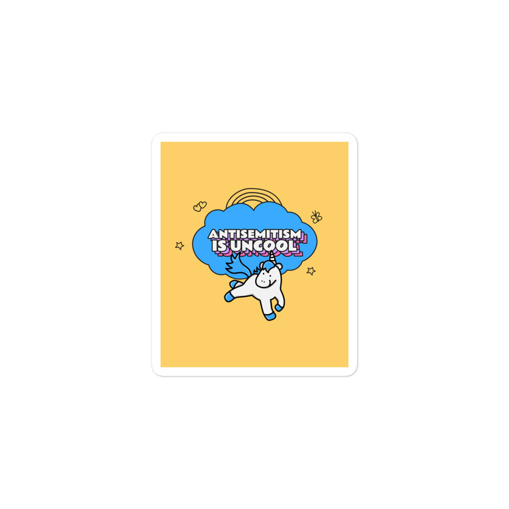 Unicorn Antisemitism Is Uncool | Kiss Cut Sticker Jouparty