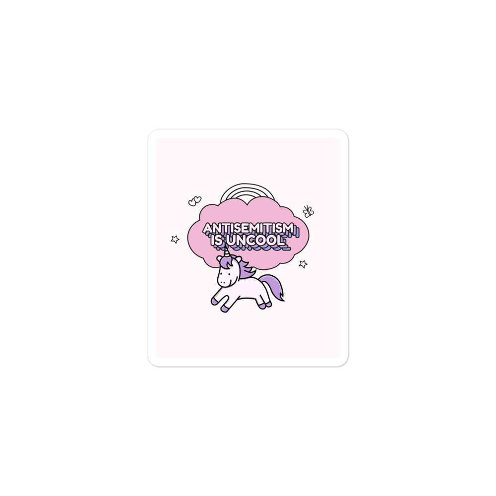 Unicorn Antisemitism Is Uncool | Kiss Cut Sticker Jouparty