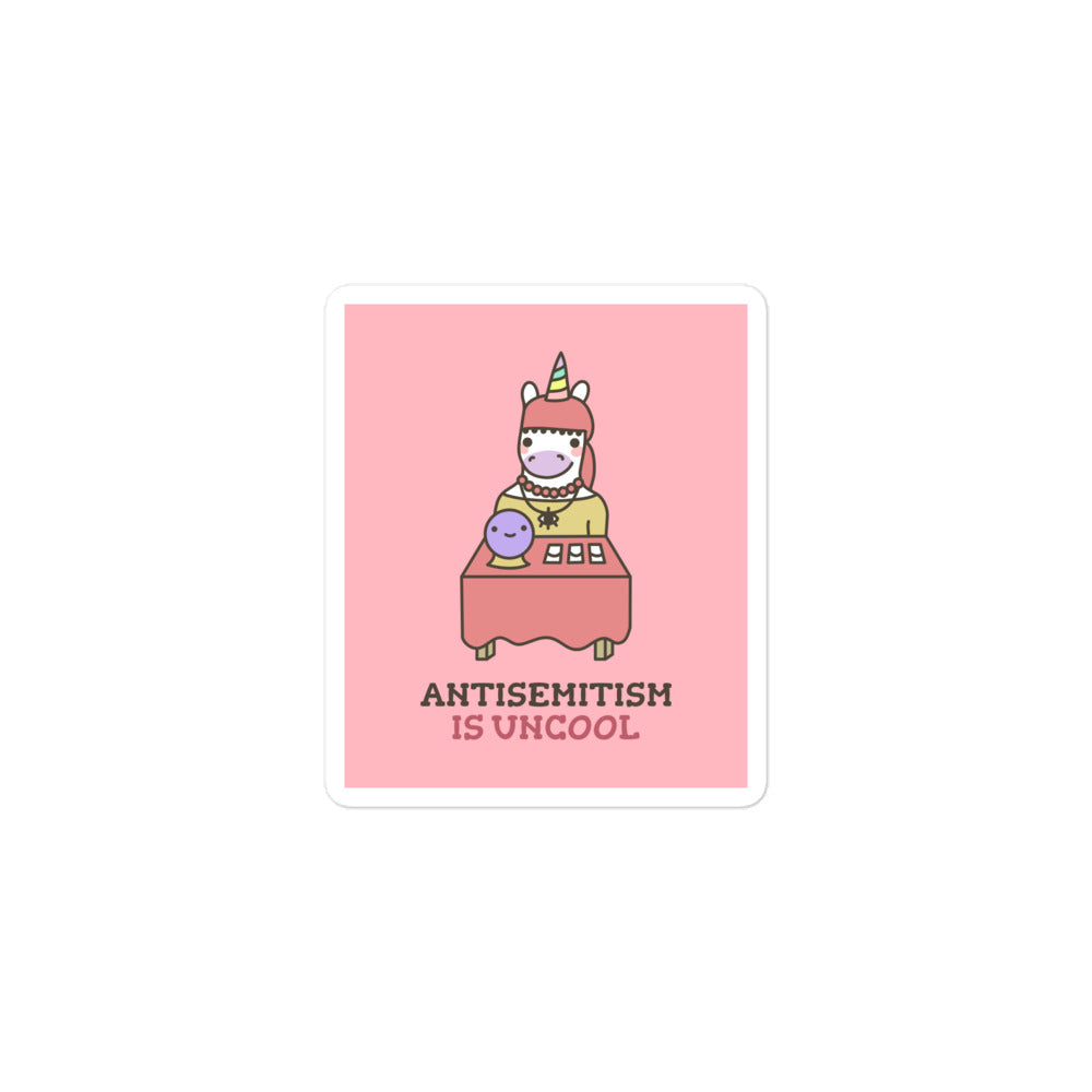 Unicorn Antisemitism Is Uncool | Kiss Cut Sticker Jouparty