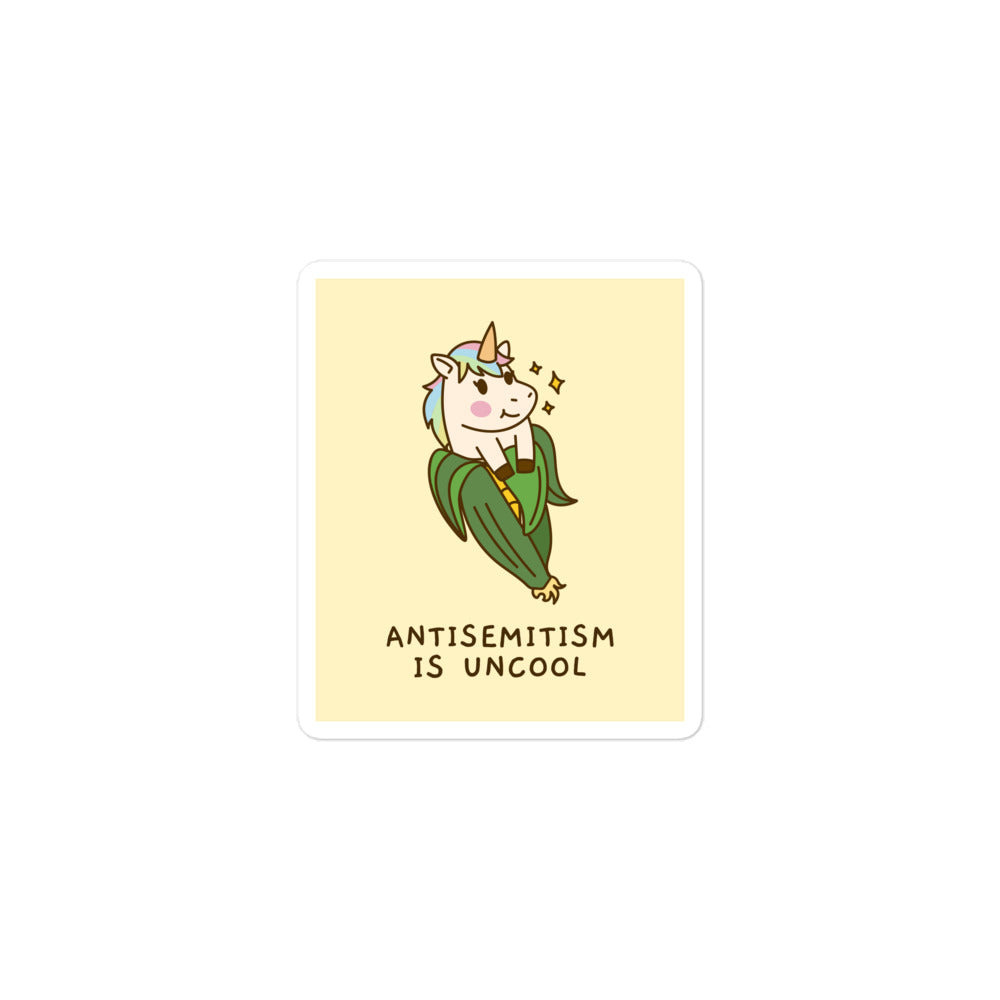 Unicorn Antisemitism Is Uncool | Kiss Cut Sticker Jouparty