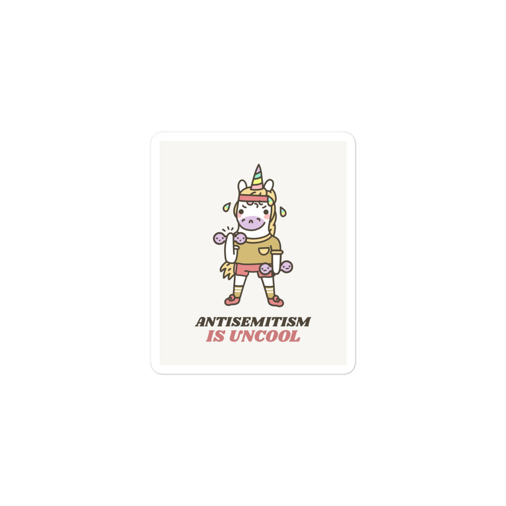 Unicorn Antisemitism Is Uncool | Kiss Cut Sticker Jouparty