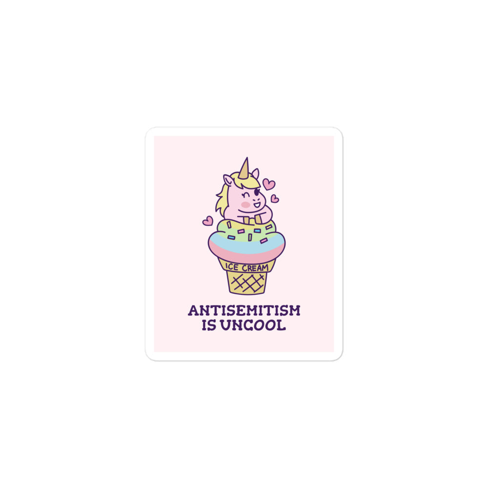 Unicorn Antisemitism Is Uncool | Kiss Cut Sticker Jouparty