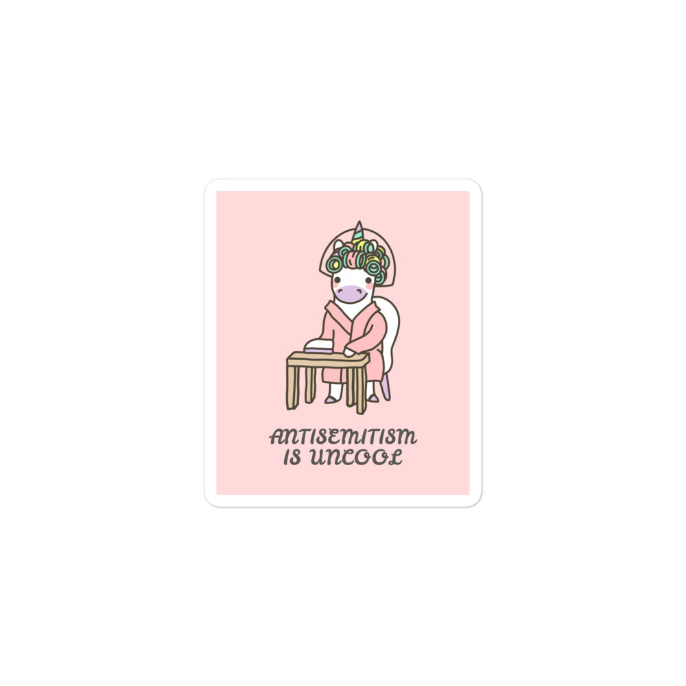 Unicorn Antisemitism Is Uncool | Kiss Cut Sticker Jouparty