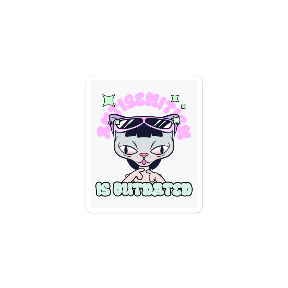 Cool Cat | Antisemitism Is Outdated | Kiss Cut Sticker Jouparty