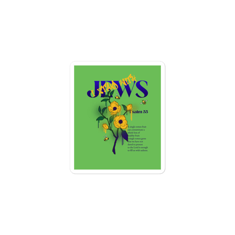 I Stand With Jews | Flower Christian Bible Verse | Kiss Cut Sticker Jouparty