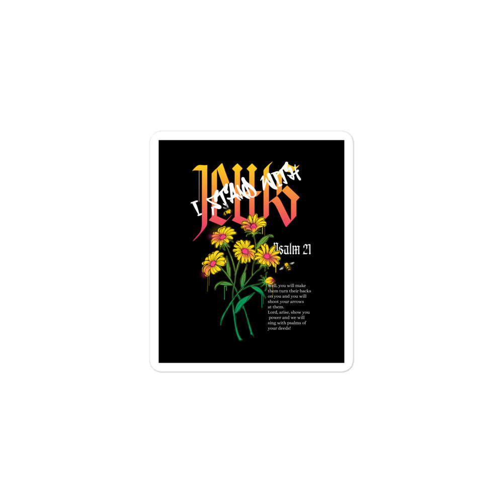 I Stand With Jews | Flower Christian Bible Verse | Kiss Cut Sticker Jouparty