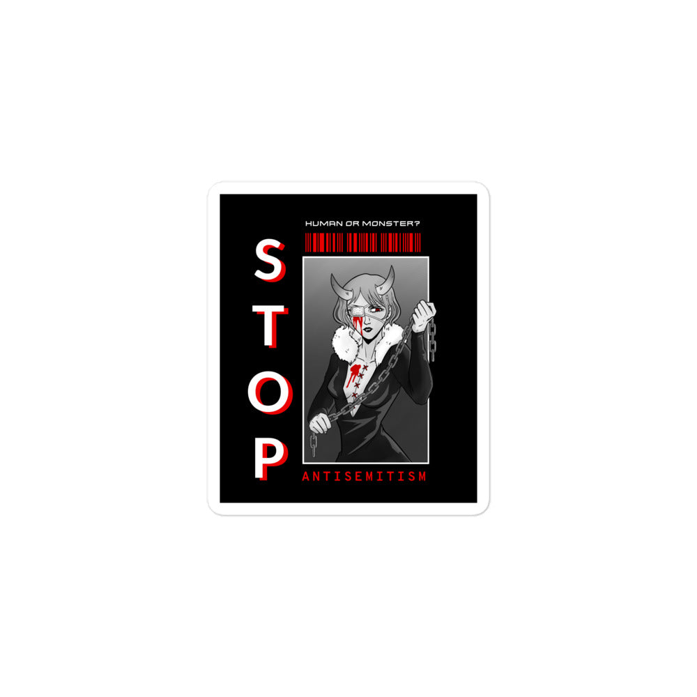 Human Or Monster | Antisemitism | Kiss Cut Sticker Jouparty