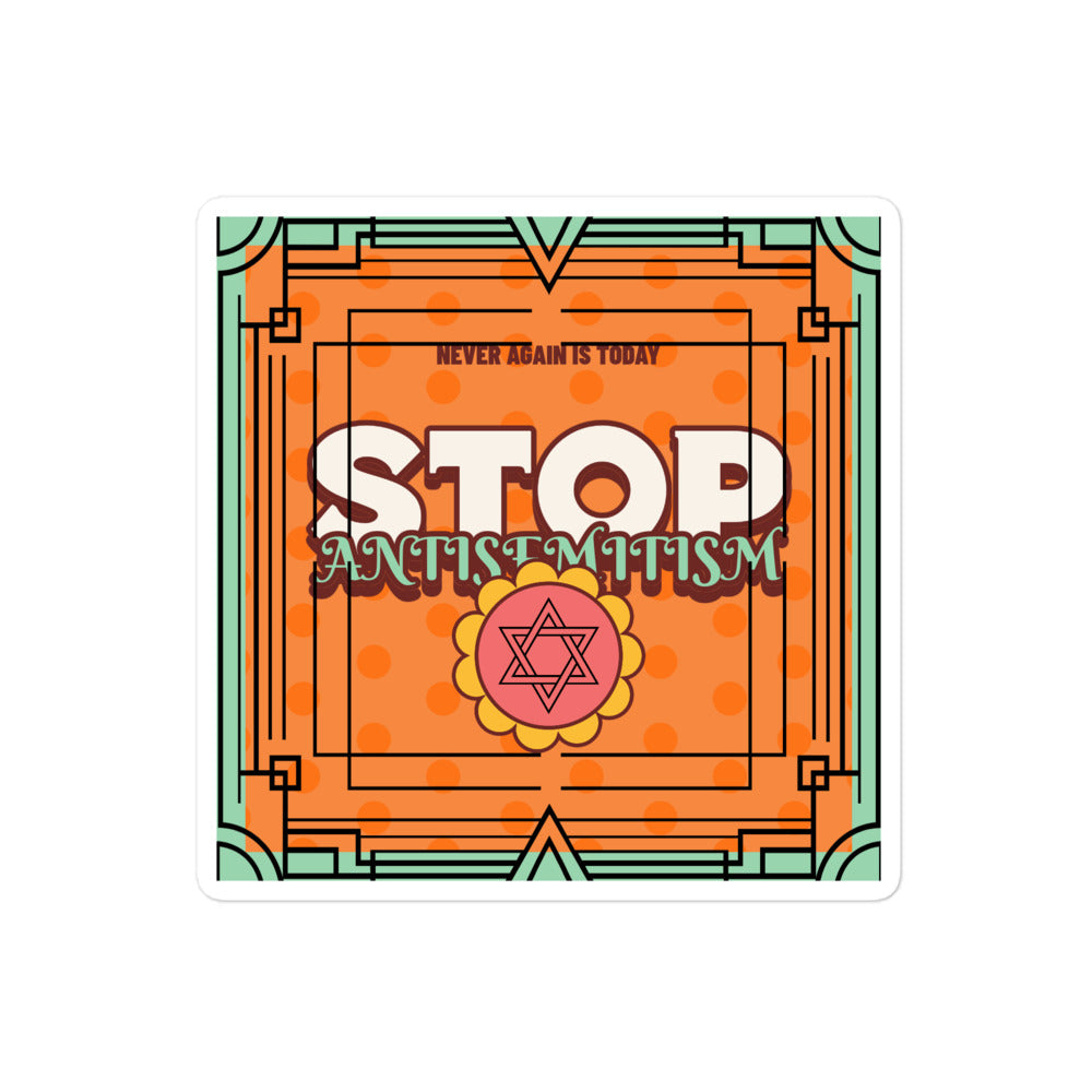 Antisemitism | Retro-Orange Style | Kiss Cut Sticker