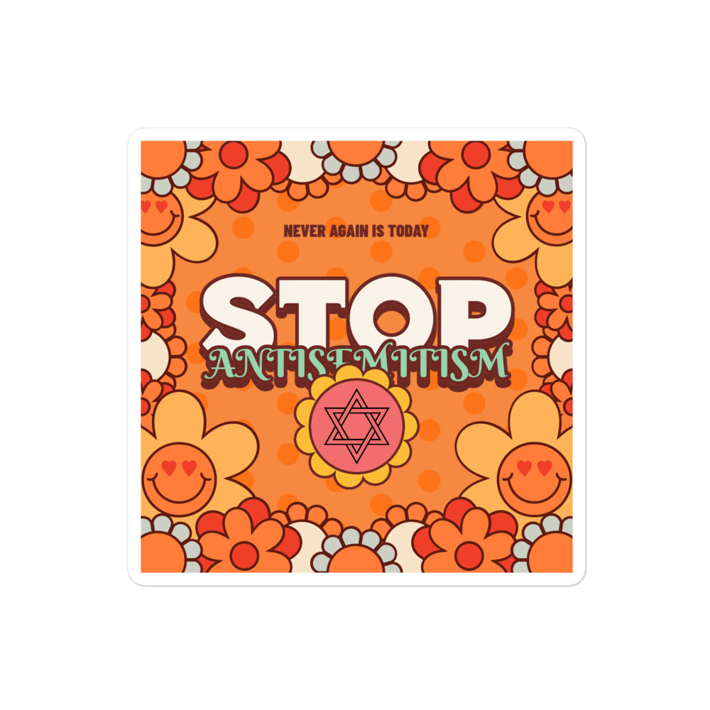 Antisemitism | Retro-Orange Style | Kiss Cut Sticker