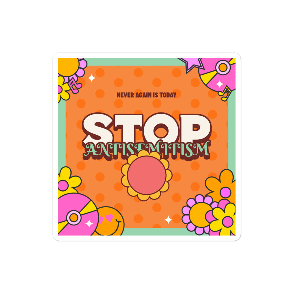 Antisemitism | Retro-Orange Style | Kiss Cut Sticker