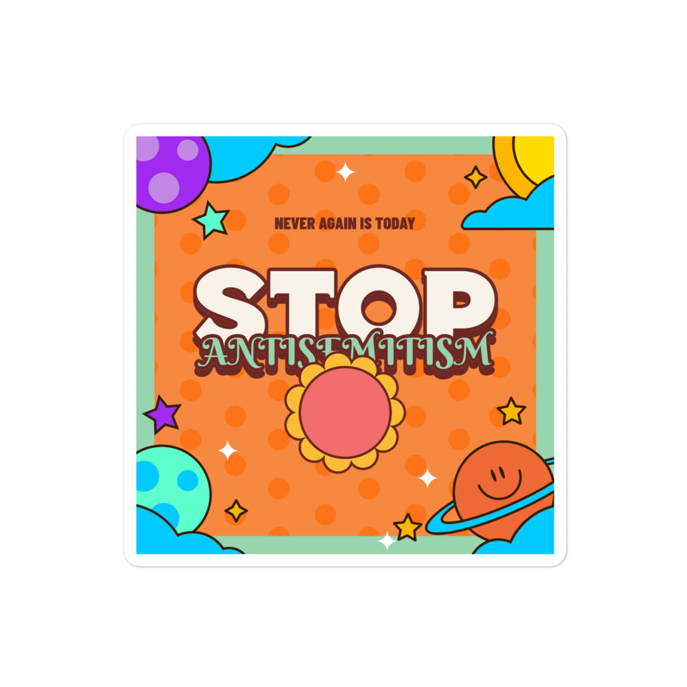 Antisemitism | Retro-Orange Style | Kiss Cut Sticker