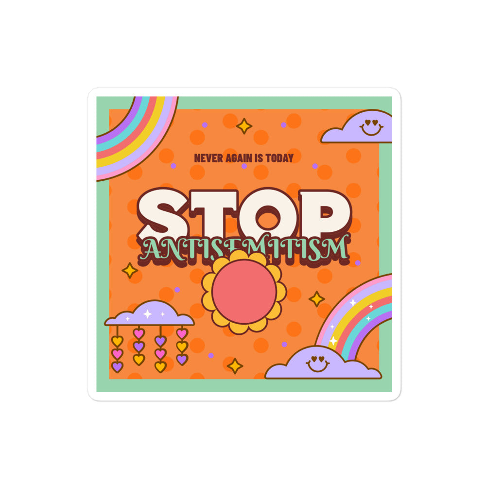 Antisemitism | Retro-Orange Style | Kiss Cut Sticker