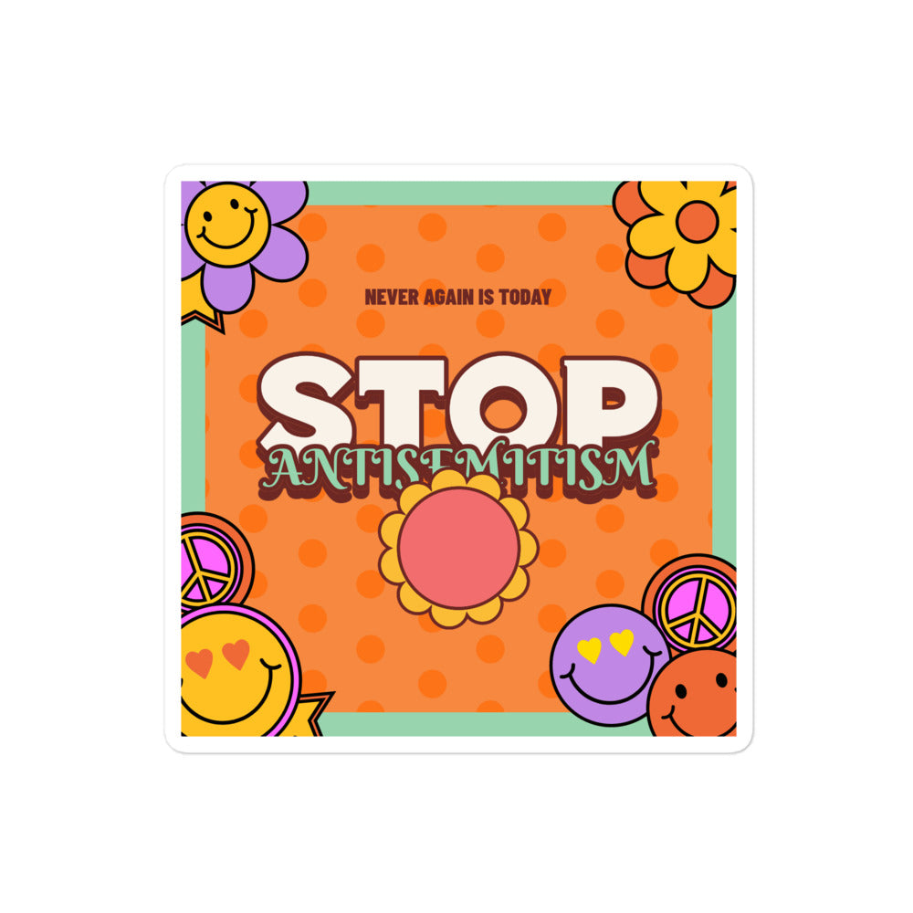 Antisemitism | Retro-Orange Style | Kiss Cut Sticker