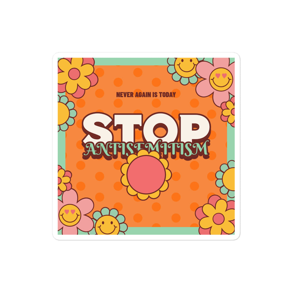 Antisemitism | Retro-Orange Style | Kiss Cut Sticker