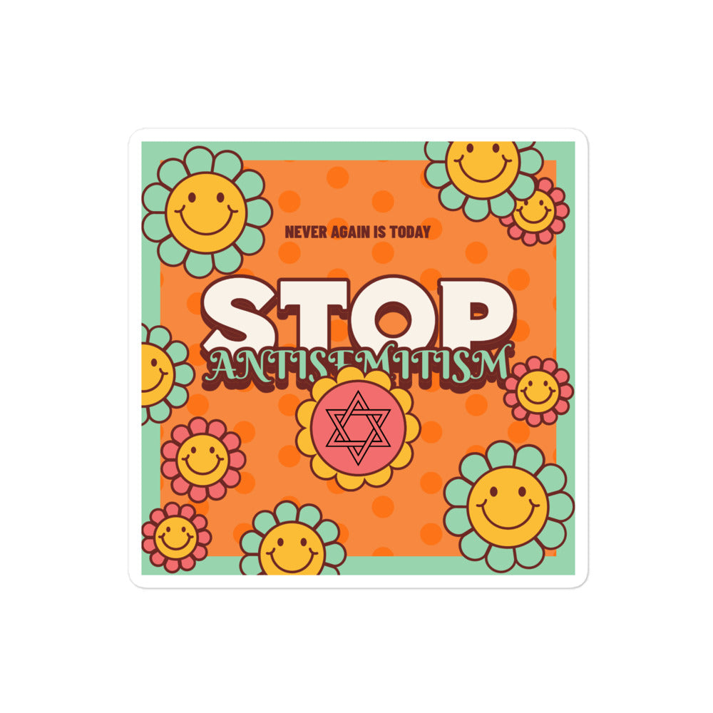 Antisemitism | Retro-Orange Style | Kiss Cut Sticker
