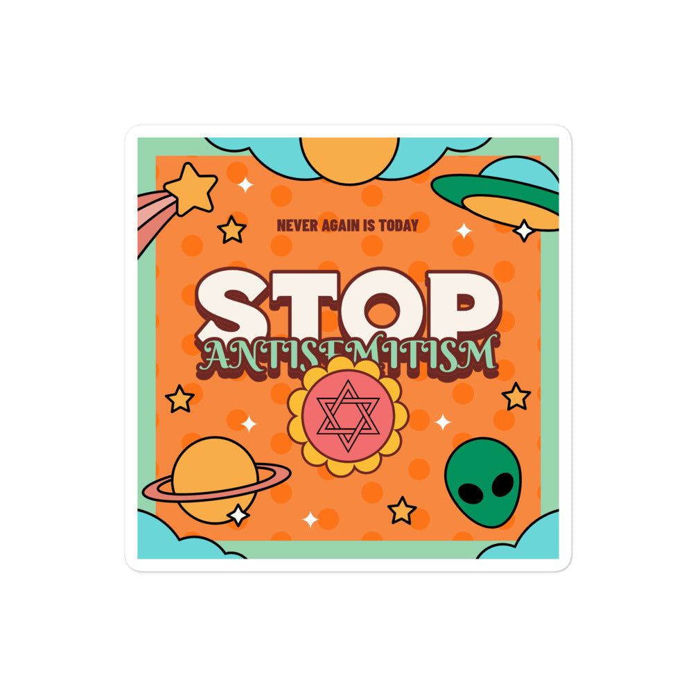 Antisemitism | Retro-Orange Style | Kiss Cut Sticker
