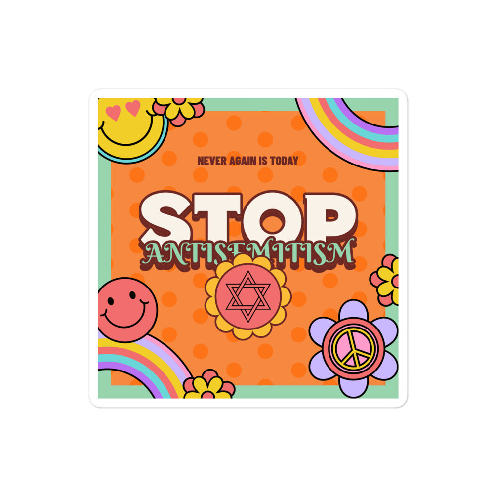 Antisemitism | Retro-Orange Style | Kiss Cut Sticker