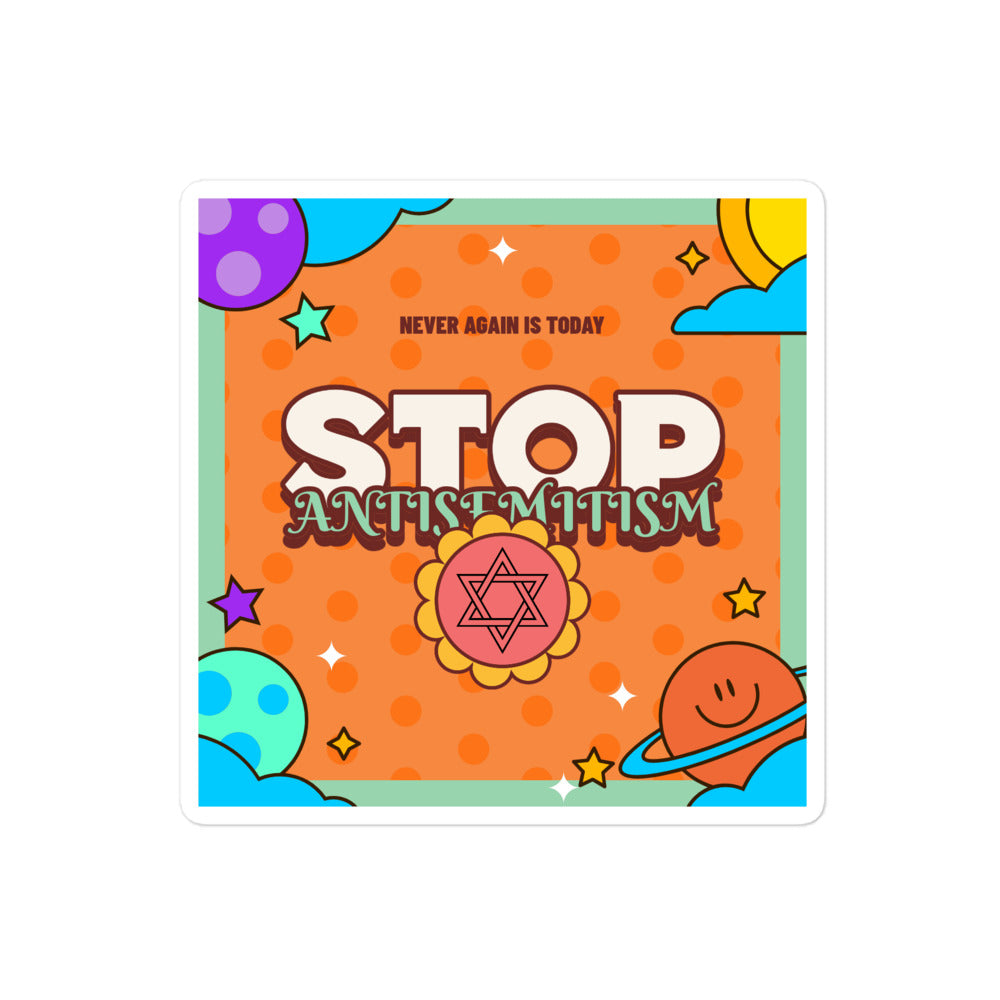 Antisemitism | Retro-Orange Style | Kiss Cut Sticker