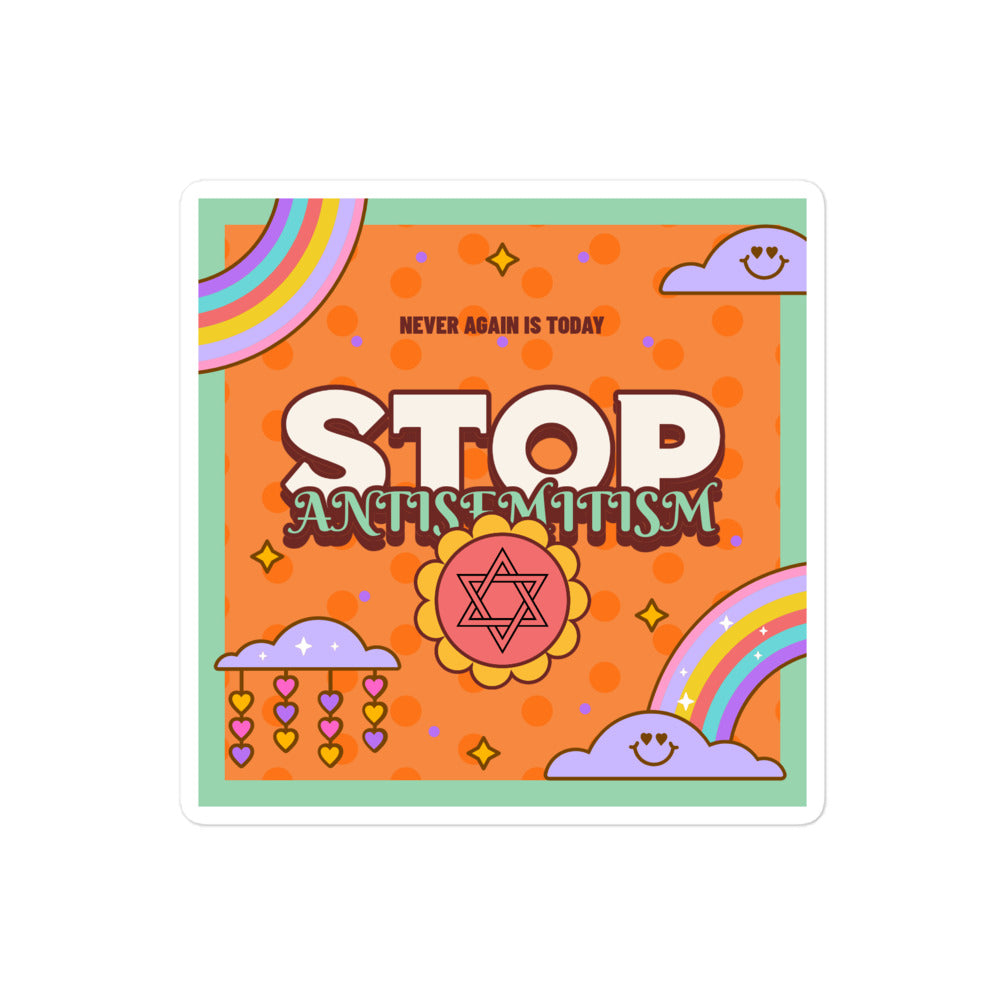 Antisemitism | Retro-Orange Style | Kiss Cut Sticker
