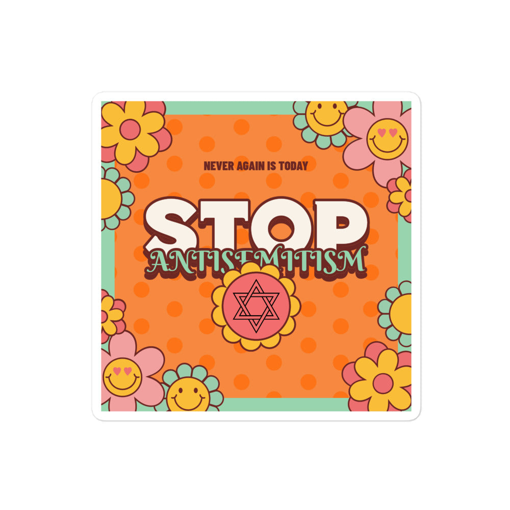 Antisemitism | Retro-Orange Style | Kiss Cut Sticker