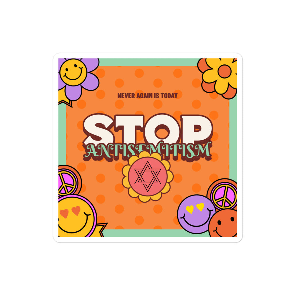 Antisemitism | Retro-Orange Style | Kiss Cut Sticker