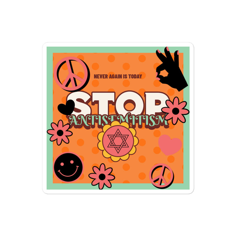 Antisemitism | Retro-Orange Style | Kiss Cut Sticker