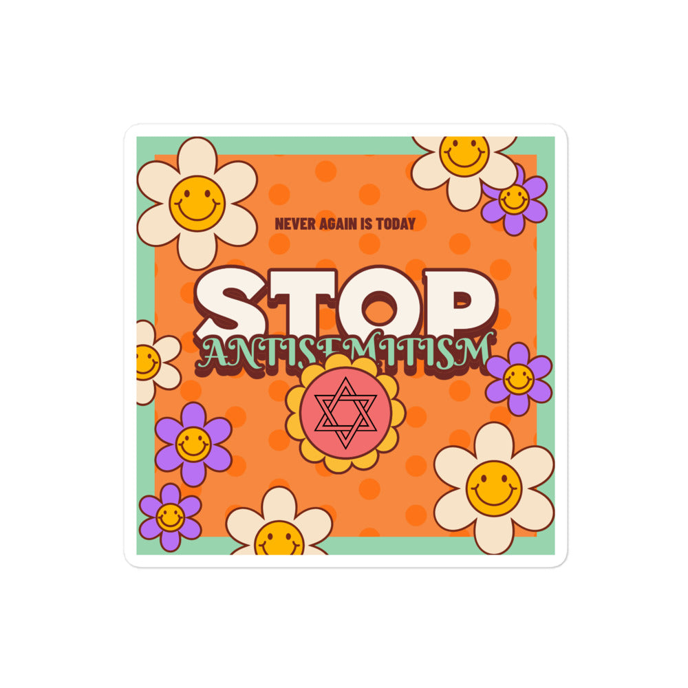 Antisemitism | Retro-Orange Style | Kiss Cut Sticker