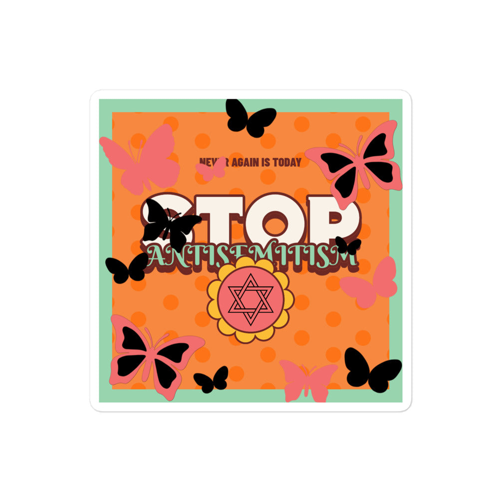 Antisemitism | Retro-Orange Style | Kiss Cut Sticker