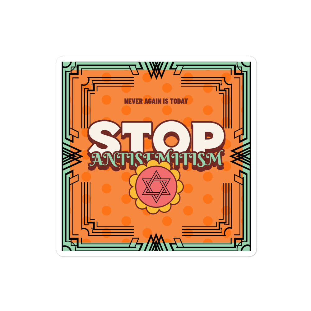 Antisemitism | Retro-Orange Style | Kiss Cut Sticker
