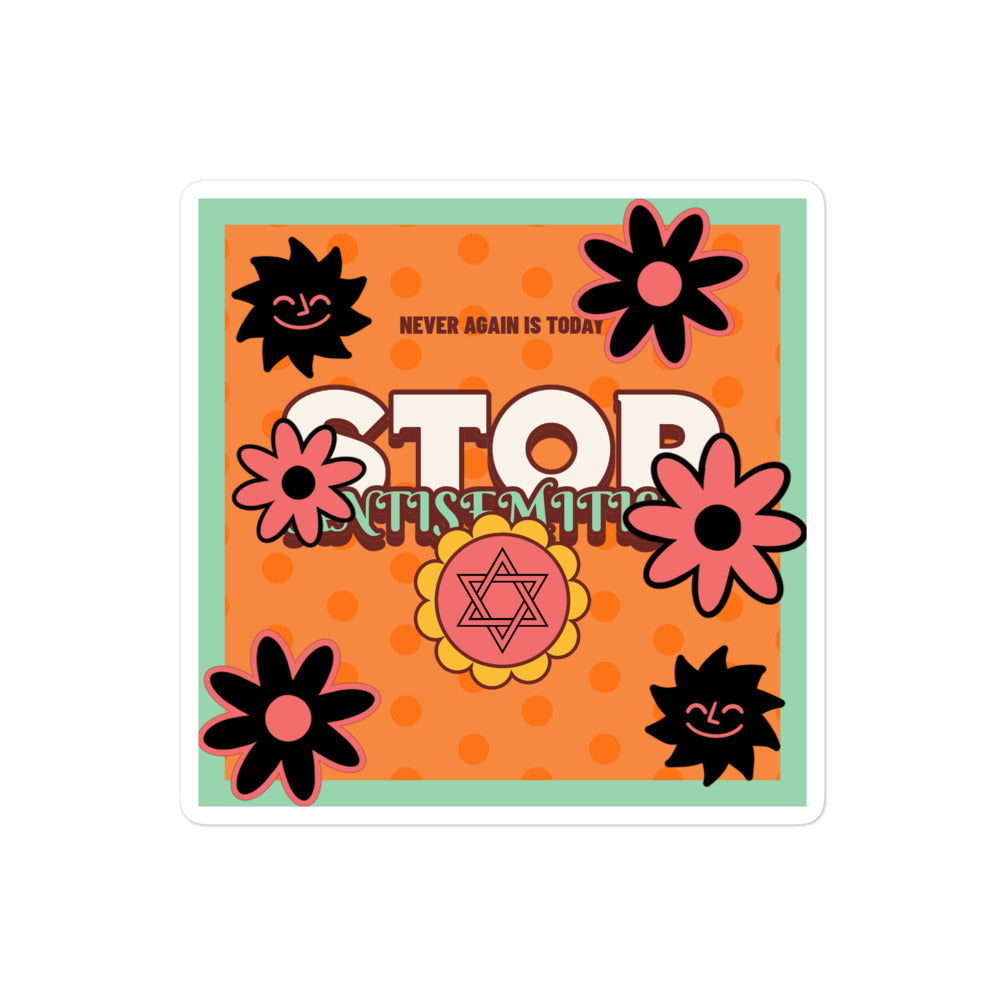 Antisemitism | Retro-Orange Style | Kiss Cut Sticker