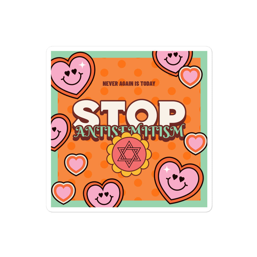Antisemitism | Retro-Orange Style | Kiss Cut Sticker