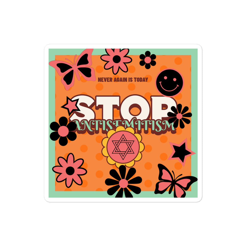 Antisemitism | Retro-Orange Style | Kiss Cut Sticker